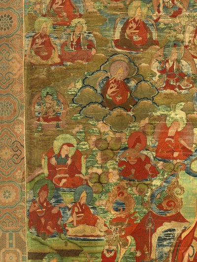 Third Panchen Lama Losan Penden Yeshe (detail) by Tibetan School